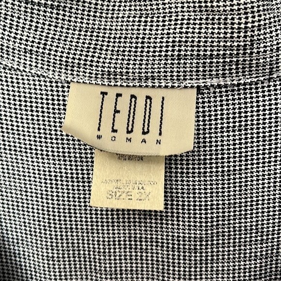 Teddi Womans Vintage Houndstooth sleeveless 2X embroidered ladybugs top - Picture 4 of 8